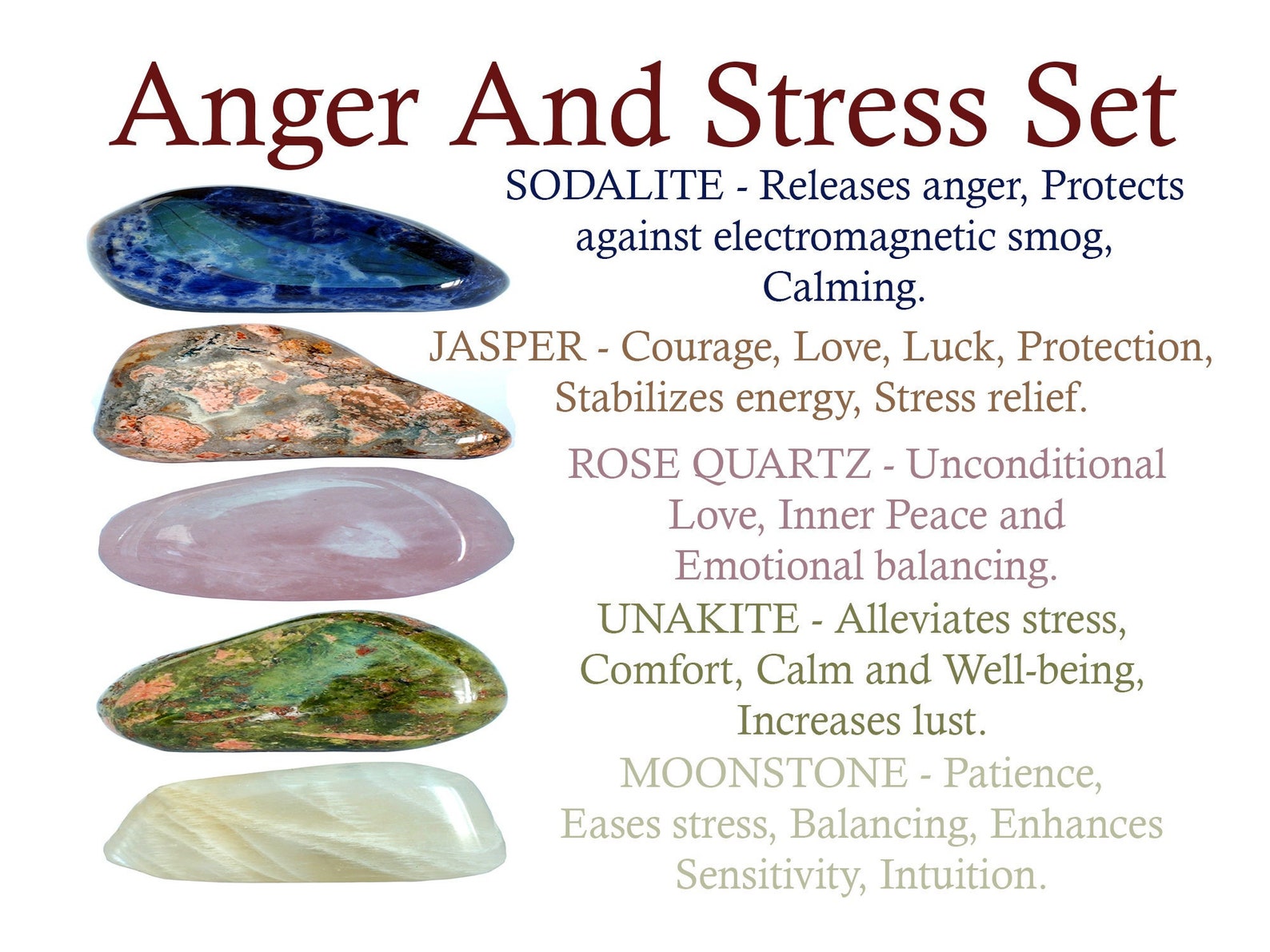 Anger and Stress Crystals Set Anger and Stress Crystals Etsy