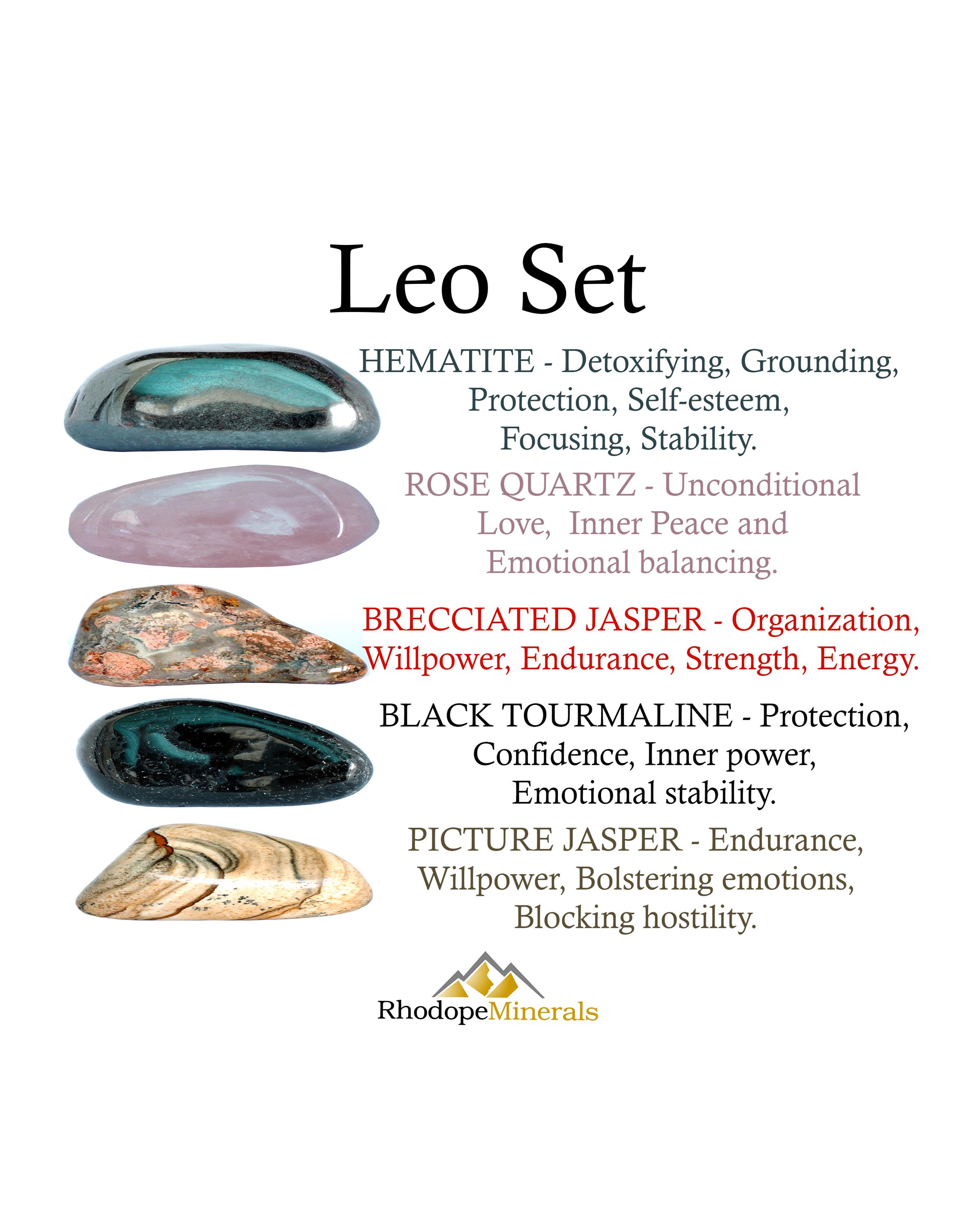 Leo Crystal Set, Confidence and Vitality, Gift for Crystal Lovers