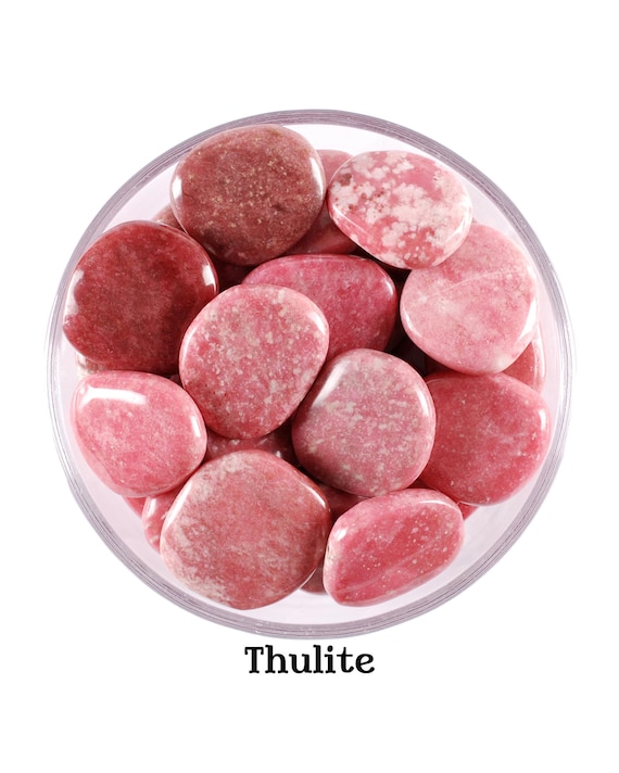 Thulite Palm Stone, Smooth Stone, Passion and Self-Expression, Healing Crystal
