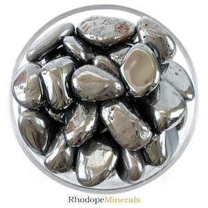 Piedra pulida de hematita, hematita, piedras pulidas, piedras, cristales, rocas, regalos, piedras preciosas, gemas, cristales del zodíaco, cristales curativos, favores