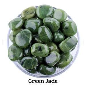 Green Jade Tumbled Stone, Polished Nephrite Crystal, Abundance And Altar Ritual Gem