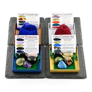 Conjunto de cristales para aliviar la ansiedad, calma y paz, regalo para amantes de los cristales, piedras preciosas curativas. imagen 6