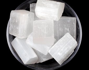 Selenite Raw Stone, Natural Liquid Light Crystal, Altar Ritual And Cleansing Gem