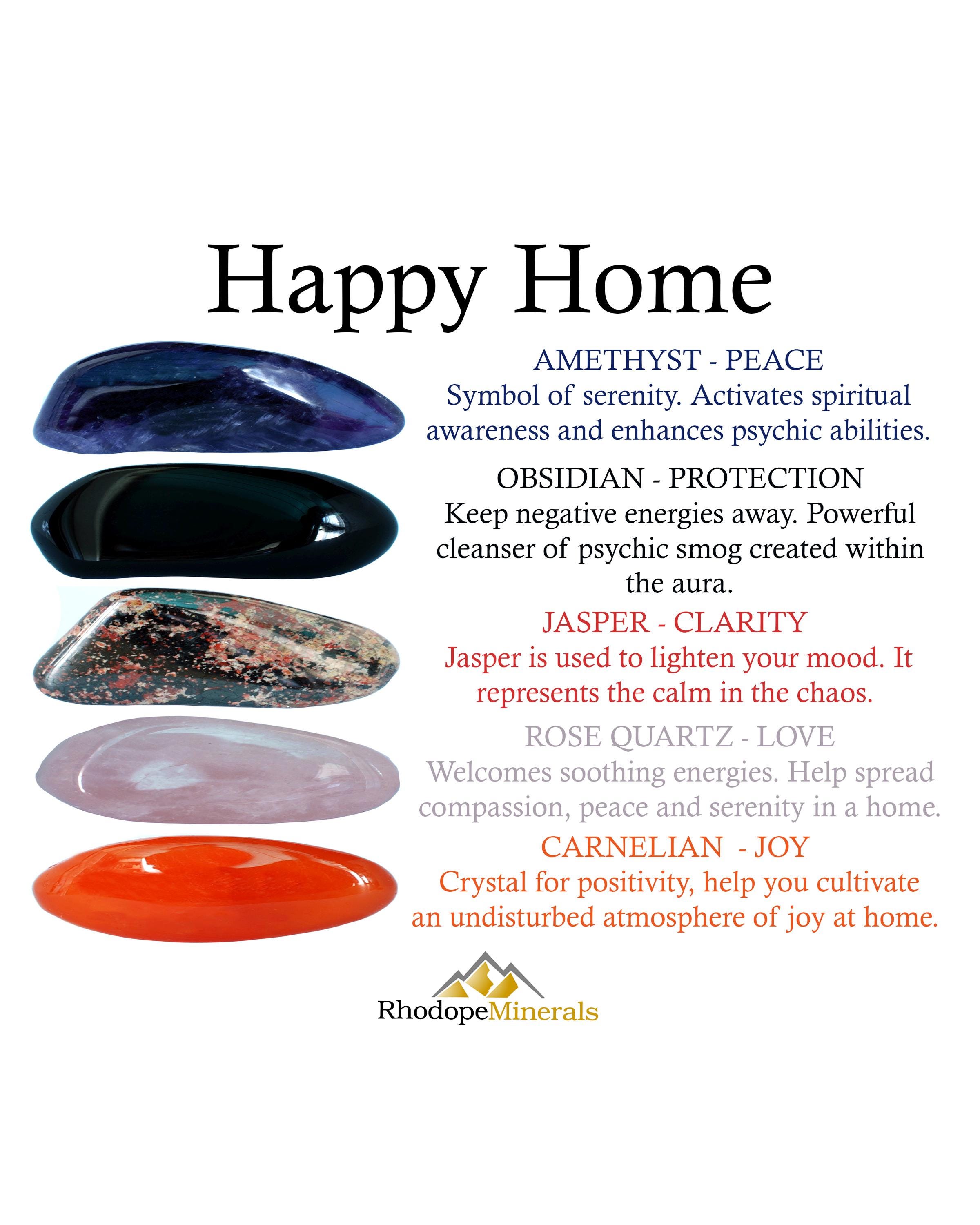 Happy Home Crystal Set, Harmony and New Home, Gift for Gemstone