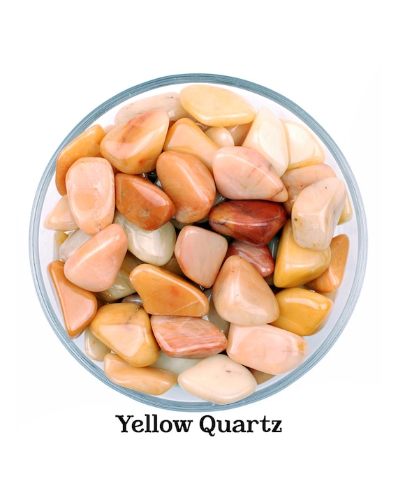 Yellow Quartz Tumbled Stone, Natural Golden Yellow Gemstone, Positivity Gems