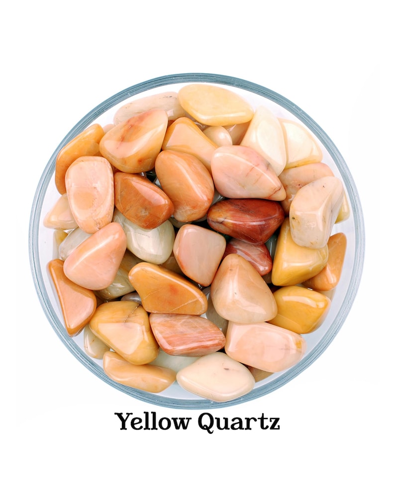 Yellow Quartz Tumbled Stone, Natural Golden Yellow Gemstone, Positivity Gems image 1