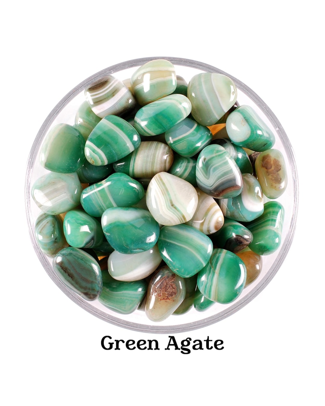 Green Banded Agate Tumbled Stone, Gift for Crystal Lovers, Natural