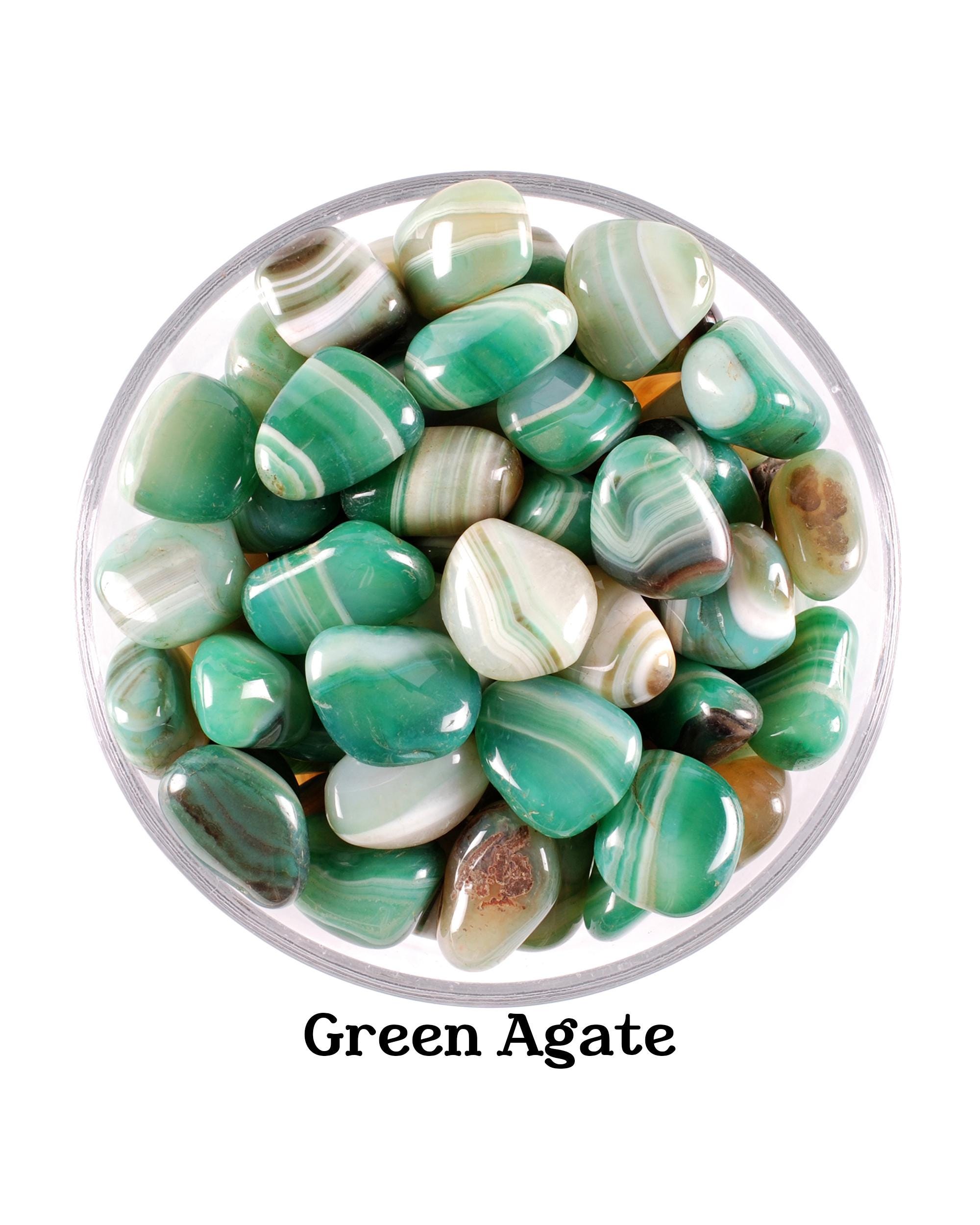 Green Banded Agate Tumbled Stone, Gift for Crystal Lovers, Natural