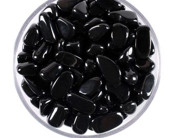 Black Obsidian Tumbled Stone, Natural Volcanic Glass, Protection And Altar Ritual Gem