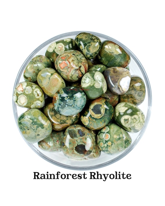 Rainforest Rhyolite Tumbled Stone, Gift For Crystal Lovers, Natural Green Earthy Healing Gemstone