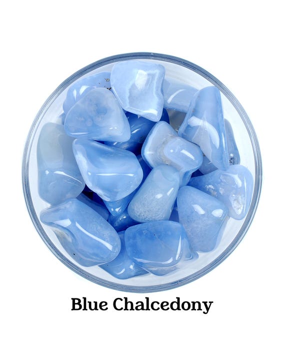 Blue Chalcedony Tumbled Stone, Natural Calm And Diplomacy, Altar Ritual Gem
