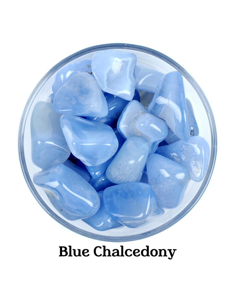 Blue Chalcedony Tumbled Stone, Natural Calm And Diplomacy, Altar Ritual Gem image 1