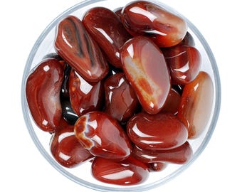 Dark Carnelian Tumbled Stone, Natural Red Orange Crystal For Vitality And Courage Gift