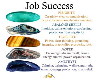 Job Success Crystal Set, Career Growth, Gift For Crystal Lovers, Healing Gemstones