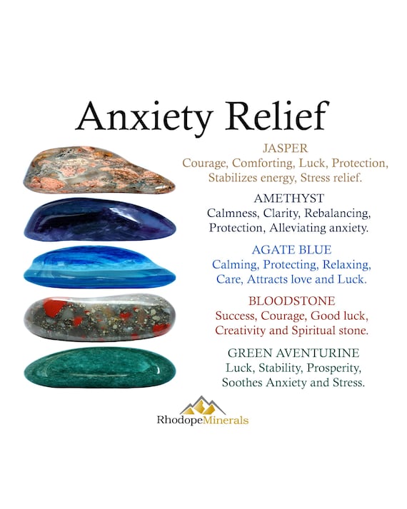 Anxiety Relief Crystal Set, Calm and Peace, Gift For Crystal Lovers, Healing Gemstones