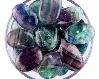Rainbow Fluorite Pal, Stone, Rainbow Fluorite, Palm Stone, Stones, Crystals, Rocks, Gifts, Gemstones, Gems, Zodiac Crystals, Healing Crystal