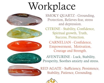 Workplace Crystals Set, Workplace Crystals Set, Crystals For Workplace, Crystals For Office, New Job Workplace, New Office Crystals Set