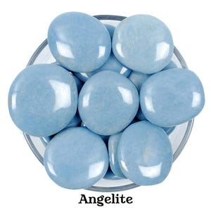 Angelite Palm Stone, Rocks, Gifts, Gemstones, Gems, Zodiac Crystals, Healing Crystal