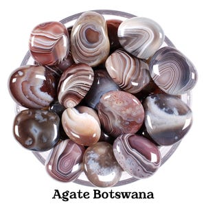 Botswana Agate Palm Stone, Grounding Crystal, Banded Pink Gray Crystal, Anxiety Relief Meditation Gem