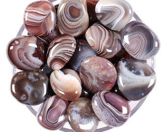 Agate Botswana Palm Stone, Agate Botswana Palm Stones, Agate Botswana, Palm Stones, Stones, Crystals, Rocks, Gifts, Wedding Favors, Gems