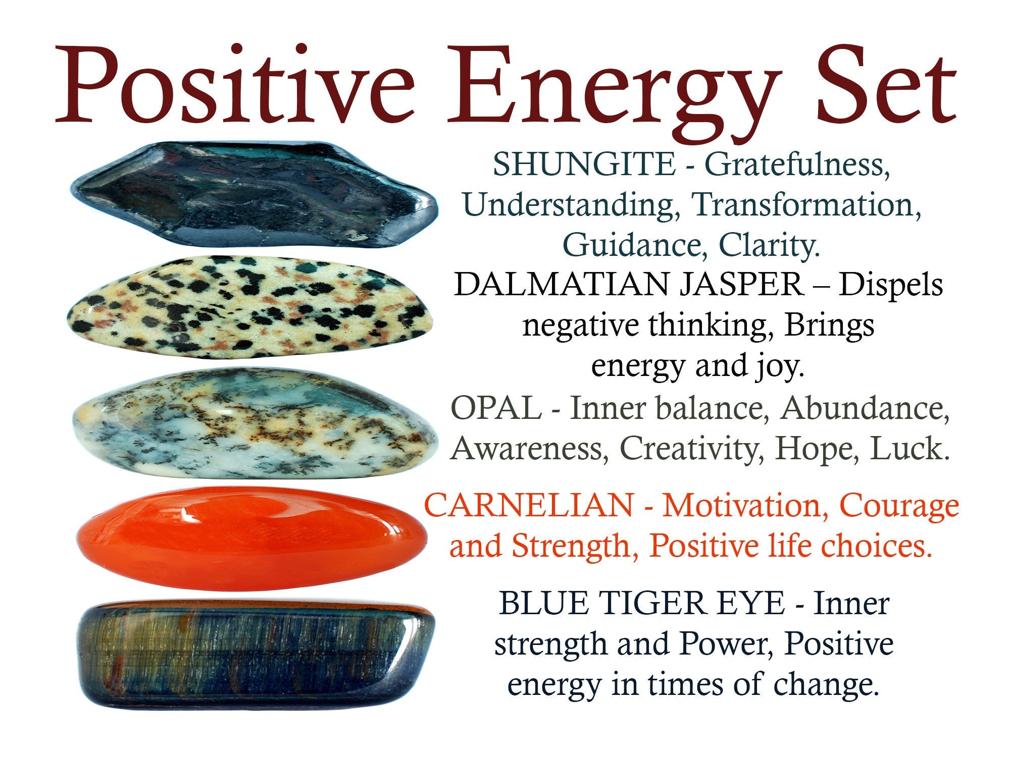 Positive Energy Crystals Set Positive Energy Crystal Set Etsy