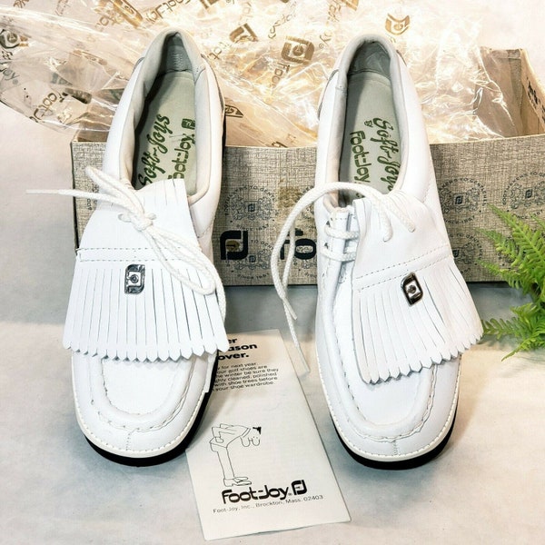 Vintage FootJoy Soft Joys New Old Stock 98608 White Golf Shoes Women's sz 5B NOS