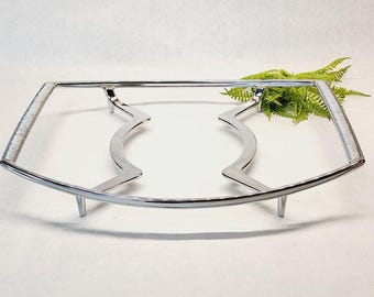 Vintage Corning Ware Chrome Metal Large Casserole Rack Hot Pad Trivet P-10-M-1