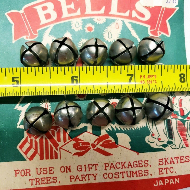 43 Vintage Christmas Jingle Bells Multi Color /& Silver Mini Original Cards