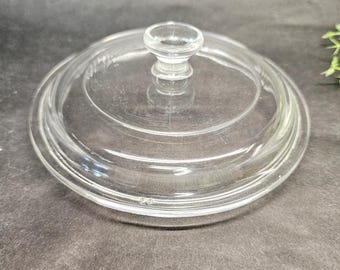 Tapa de repuesto de vidrio vintage Corning Ware Pyrex P 81 C redonda de 6" de diámetro exterior.