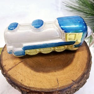 Vintage Train Christmas Mercury Glass Tree Ornament Hand Blown Made Austria 3"