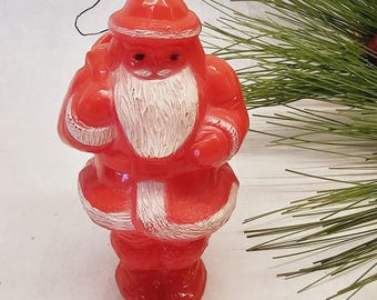 Vintage 1950's Hard Plastic Christmas Santa in Chimney Candy