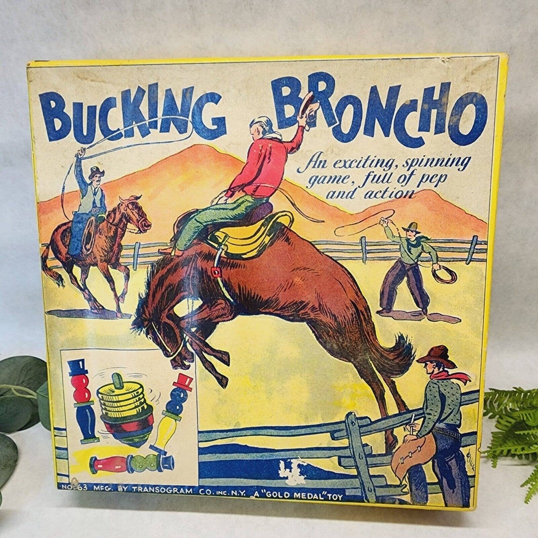 Antique Rare Bucking Bronco Game Transogram