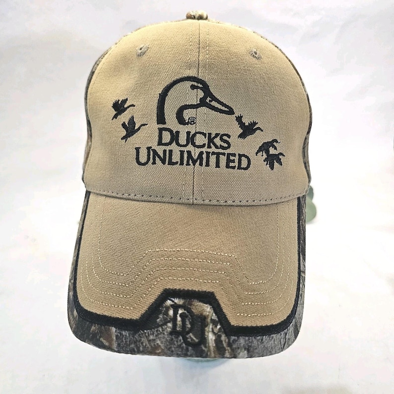 Ducks Unlimited Mossy Oak Camo Strap back Hat Cap DU Leader Adjustable Band image 1