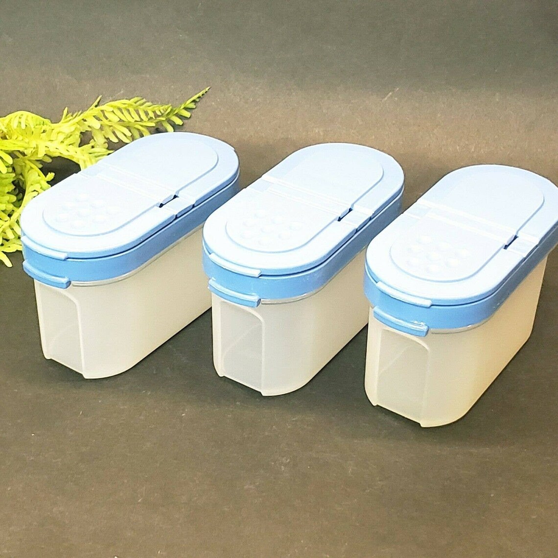 Vintage Tupperware Spice Shaker Set of 3 Blue Seal Modular Etsy