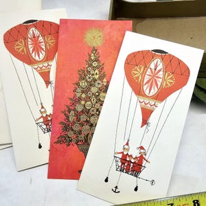 3 Gebrauchte Hallmark Vintage 50er-60er Slim Jims Weihnachtskarten mit Umschlägen