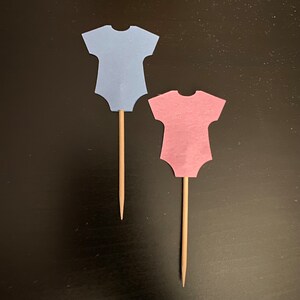 Baby onesies cupcake toppers - 12 count