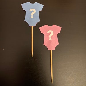 Gender reveal cupcake toppers - 12 count