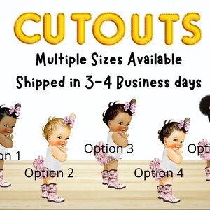 Baby Shower Centerpiece Cutouts African American Caucasian Baby Girl Centerpiece Cutout Baby Shower Centerpiece favors