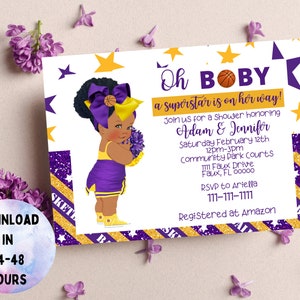 Printable Basketball Baby Shower Invitation Digital Basketball Baby ...
