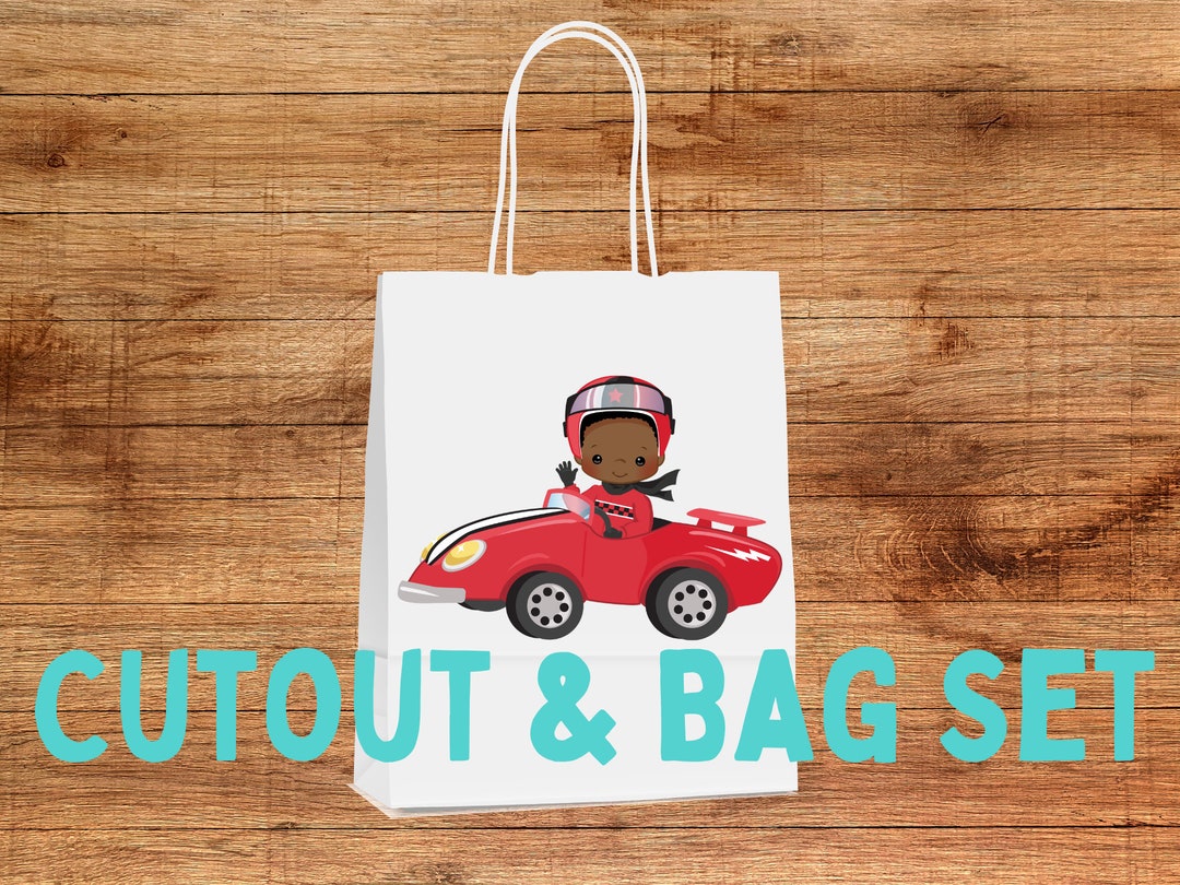 Custom Goody Bag Race Car Birthday Goody Bag Birthday Favor Bag Race