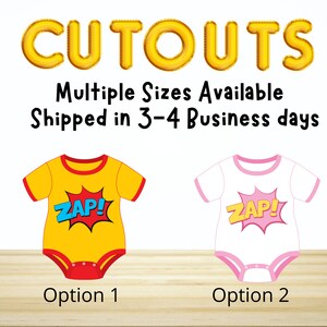 Baby Shower Centerpiece Cutouts Baby Superhero Onesie Cutout Baby Shower Centerpiece favors