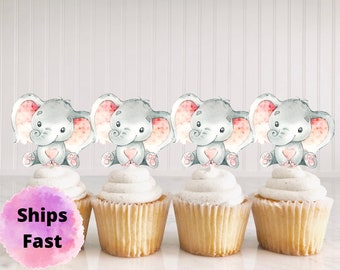 Elephant Baby Shower Cupcake Toppers Baby Shower Elephant Cupcake Toppers