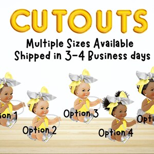 Baby Shower Centerpiece Cutouts African American Caucasian Baby Girl Centerpiece Cutouts Baby Shower Centerpiece Favor Centerpiece decor