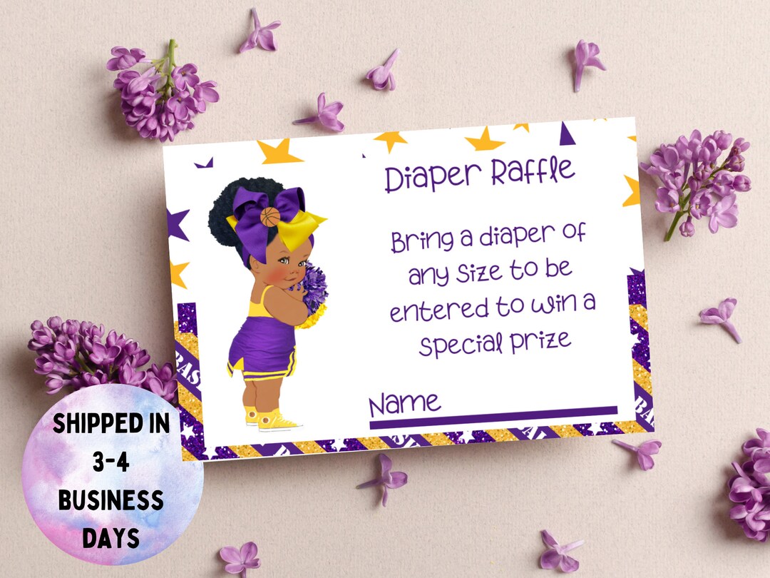 Afrocentric Raffle Diaper Raffle Ticket Baby Shower Raffle African American Princess ...