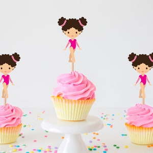 Gymnastics Cupcake Toppers Gymnastics Cupcake Topper Gymnastics Cake Topper Gymnastics Party Topper