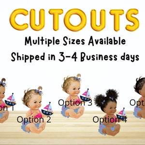 Baby Shower Centerpiece Cutouts African Caucasian Baby Girl Centerpiece Cutout Baby Shower Centerpiece