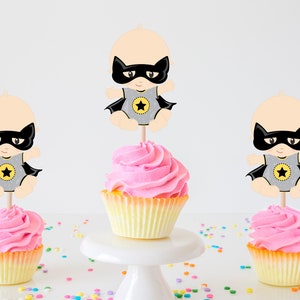 Baby Shower Cupcake Toppers Baby Shower Cake Topper Superhero Baby Shower Cupcake Toppers Superhero Baby Shower Cake Topper