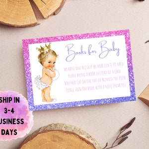 Books for Baby Card Book Request Card African Princess Book Request Caucasian Princess Book Request