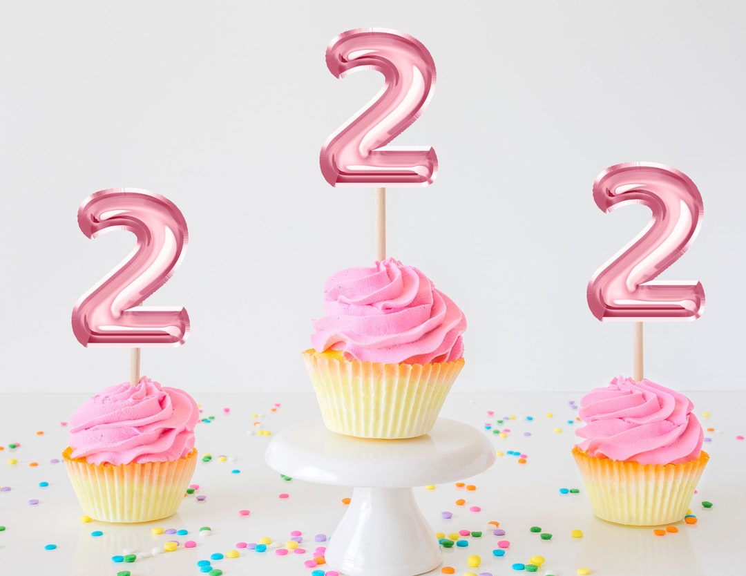 2nd Birthday Cupcake Toppers 2nd Birthday Toppers Any Number Cupcake ...