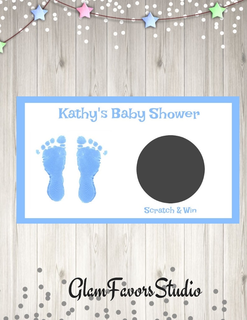 Custom Baby Shower Scratch off Ticket Baby Feet
